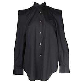 Comme Des Garcons-Black Oversized Shoulder Shirt-Black