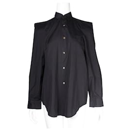 Comme Des Garcons-Black Oversized Shoulder Shirt-Black