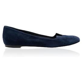 Hermès-Navy Suede Nice Ballerinas-Blue