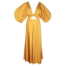 Autre Marque-MARA HOFFMAN Leila Mustard Flattering Dress-Yellow