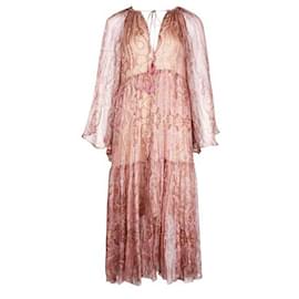 Zimmermann-Zimmermann Pink Paisley Silk Tiered Dress-Other