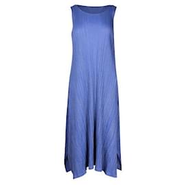 Pleats Please-Cornflower Blue Pleated Dress-Blue