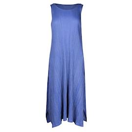 Pleats Please-Cornflower Blue Pleated Dress-Blue
