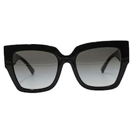 Valentino-Black Sunglasses with Gold Logo-Black