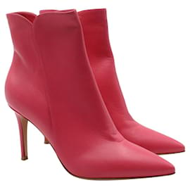 Gianvito Rossi-Rosafarbene Levy-Lederstiefel mit hohem Absatz-Pink