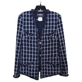 Chanel-11K$ Paris / Dallas Star Studded Tweed Jacket-Navy blue
