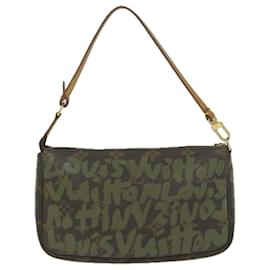 Louis Vuitton-LOUIS VUITTON Monogramm Graffiti Pochette Accessoires Khaki M92191 LV Auth 61738-Khaki,Monogramm