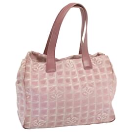 Chanel-CHANEL Nova linha de viagem sacola Nylon rosa CC Auth ti1605-Rosa