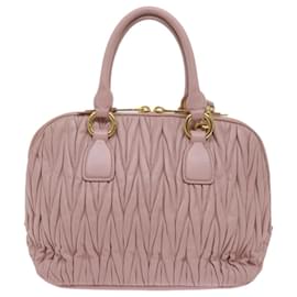 Miu Miu-Miu Miu Materasse Hand Bag Leather 2way Pink Auth bs10955-Pink