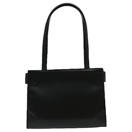 Céline-CELINE Hand Bag Leather Black Auth 69373-Black