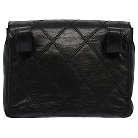 Chanel-CHANEL Bicolole Chain Waist bag Lamb Skin Black CC Auth ar10853b-Black