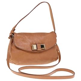 Chloé-Chloe Lily Bolsa de mão em couro 2maneira Brown Auth yk10587-Marrom