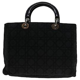 Christian Dior-Christian Dior Lady Dior Canage Handtasche Nylon Schwarz Auth fm3283-Schwarz