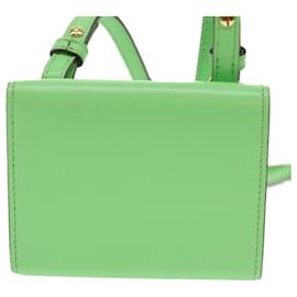 Fendi-FENDI Mamma Baguette Shoulder Bag Leather Green Auth 68908A-Green