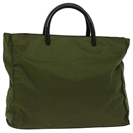Prada-PRADA Hand Bag Nylon Khaki Auth 69659-Khaki