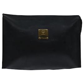 MCM-MCM Vicetos Logogram Clutch Bag PVC Black Auth bs12848-Black