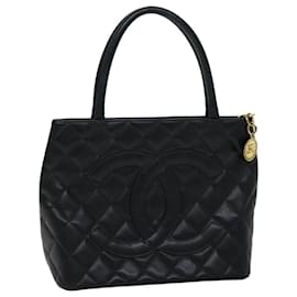 Chanel-CHANEL Standard Tote Bag Caviar Skin Black CC Auth am5970A-Black