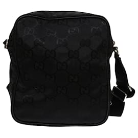 Gucci-Gucci Bolso de hombro de lona con GG negro 625858 base de autenticación13139-Negro