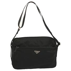 Prada-PRADA Shoulder Bag Nylon Black Auth bs12804-Black
