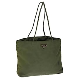 Prada-PRADA Shoulder Bag Nylon Khaki Auth ac2660-Khaki