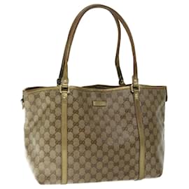 Gucci-GUCCI GG crystal Tote Bag Coated Canvas Gold 197953 auth 63194-Golden