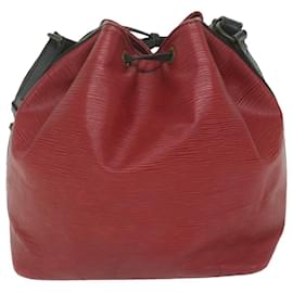Louis Vuitton-LOUIS VUITTON Epi Petit Noe Shoulder Bag bicolor Black Red M44172 LV Auth 63243-Black,Red