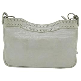 Balenciaga-BALENCIAGA The Hip Shoulder Bag Leather Gray 245080 Auth ar11036-Grey