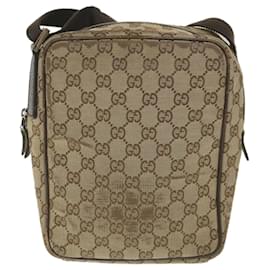 Gucci-GUCCI GG Canvas Shoulder Bag Beige 122759 Auth FM2942-Beige