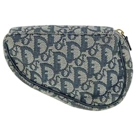 Christian Dior-Christian Dior Trotter Canvas Saddle Pouch Navy Auth 61918-Blu navy