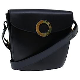 Céline-CELINE Shoulder Bag Leather Navy Auth ep3396-Navy blue