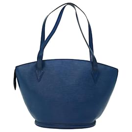 Louis Vuitton-LOUIS VUITTON Bolso de hombro de compras Epi Saint Jacques Azul M52275 TB de autenticación1063-Azul
