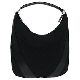 Gucci-gucci GG Canvas Shoulder Bag black 124357 Auth bs12741-Black