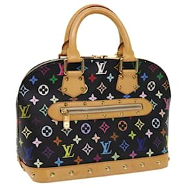 Louis Vuitton-LOUIS VUITTON Monogram Multicolor Alma Hand Bag Black M92646 LV Auth 69388-Black