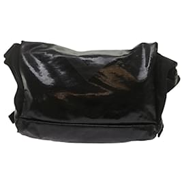 Chanel-CHANEL Shoulder Bag Coated Canvas Black CC Auth bs12568-Black