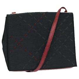 Burberry-BURBERRY Shoulder Bag Canvas Black Red Auth bs12799-Black,Red