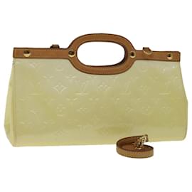 Louis Vuitton-LOUIS VUITTON Monogramm Vernis Roxbury Drive Handtasche Perle M91374 LV Auth 69008-Andere