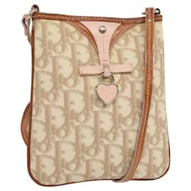 Christian Dior-Christian Dior Trotter Romantic Shoulder Bag PVC Beige Auth 68980-Beige