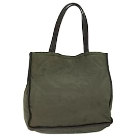Prada-PRADA Tote Bag Nylon Khaki Auth bs12833-Khaki