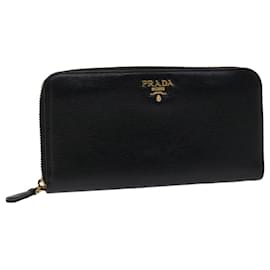 Prada-PRADA Wallet Leather Black Auth am4736-Black