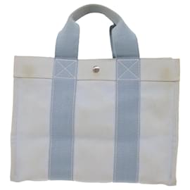 Hermès-HERMES Bora Bora PM Tote Bag Toile Bleu Clair Auth 55452-Bleu clair