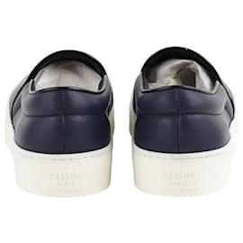 Céline-Leather sneakers-Navy blue