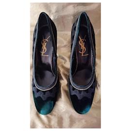 Yves Saint Laurent-Zapatos de tacón-Negro,Verde