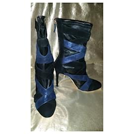 Repetto-Ankle Boots-Nero,Blu