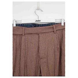 Unravel Project-Pantalones anchos de lana-Castaño