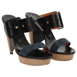 SERGIO ROSSI Tacchi EU 35.5 scamosciato Blu navy