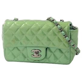 Chanel-CHANEL  Handbags   Patent leather-Green