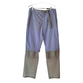 Prada-Prada Pantalon en nylon extensible bleu bébé, SS2000-Autre