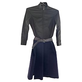 Prada-Prada Nylon & Corduroy Belted Dress, 1990S-Other