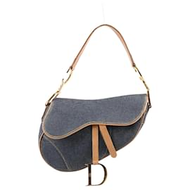 Dior-CHRISTIAN DIOR Classic Saddle Bag in Denim-Navy blue