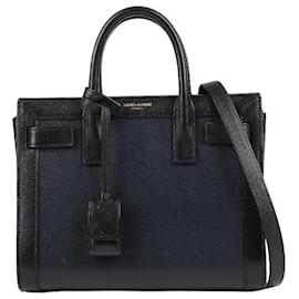 Saint Laurent-Saint Laurent Paris Sac de Jour Nano Leather 2way Handbag in Black (340778)-Black